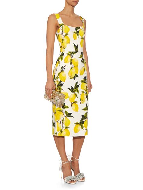 dolce gabbana lemon dress replica|Dolce & Gabbana formal dresses.